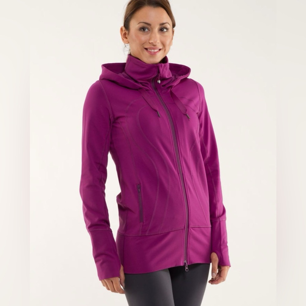 Lululemon Stride Jacket Dew‎ Berry Purple Womens Size 4 Hooded Luon W4494S
